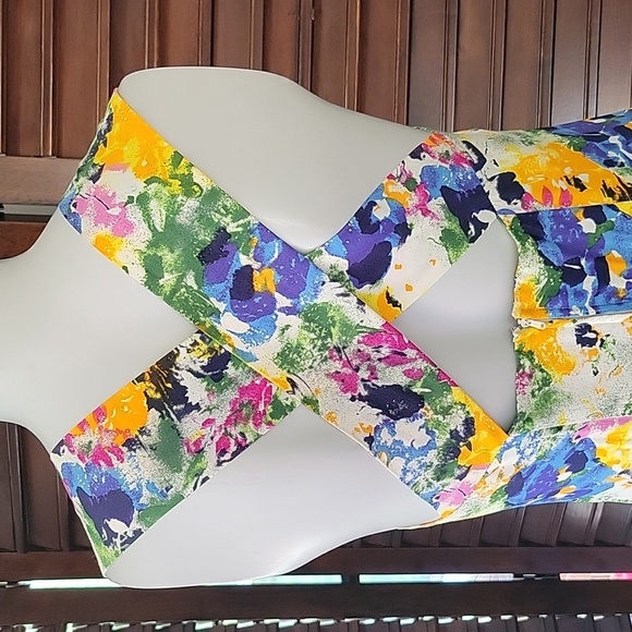 Limited Yellow Floral Maxi Dress Colorful Sleeveless Cottagecore Sundress Sz 6 - Picture 6 of 10